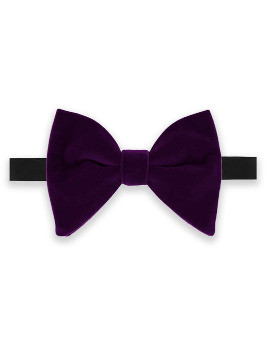 100% Velvet Oversized Bow Tie - Purple