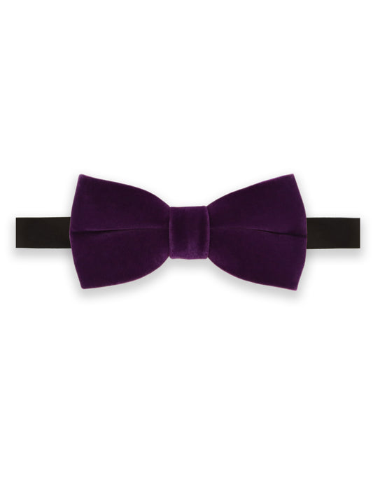 100% Velvet Bow Tie - Purple