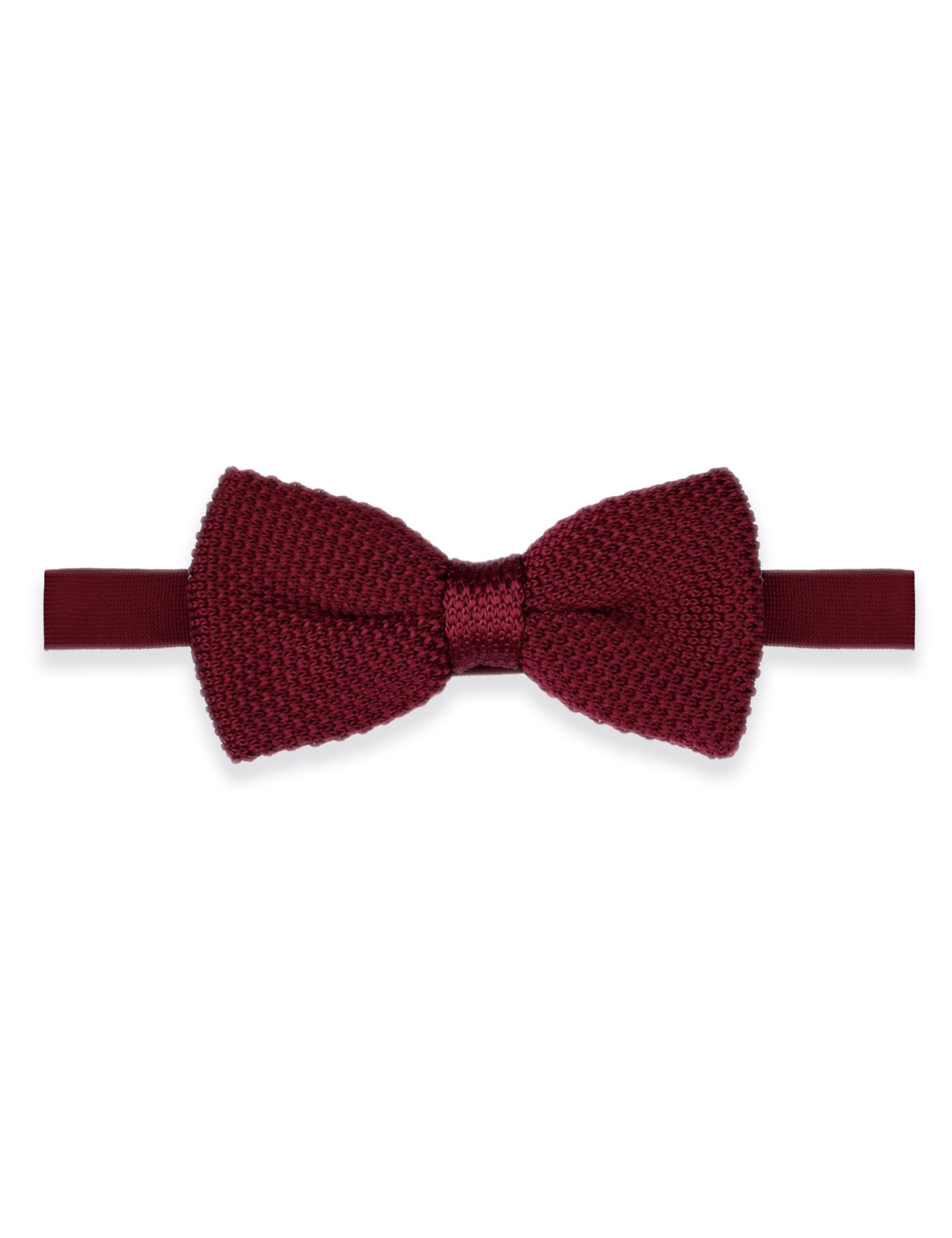 100% Polyester Diamond End Knitted Tie - Wine Red