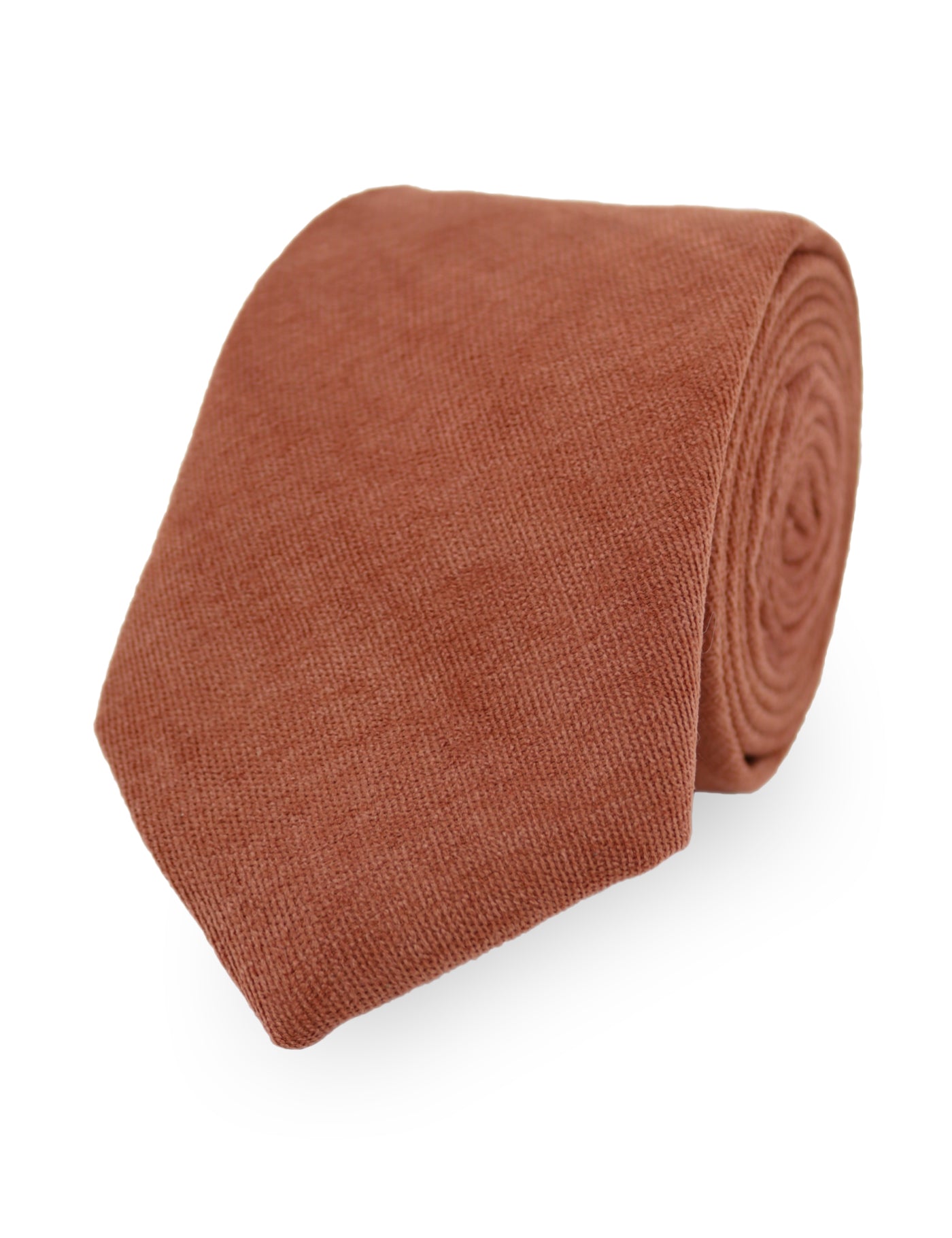 100% Brushed Cotton Tie - Burnt Orange