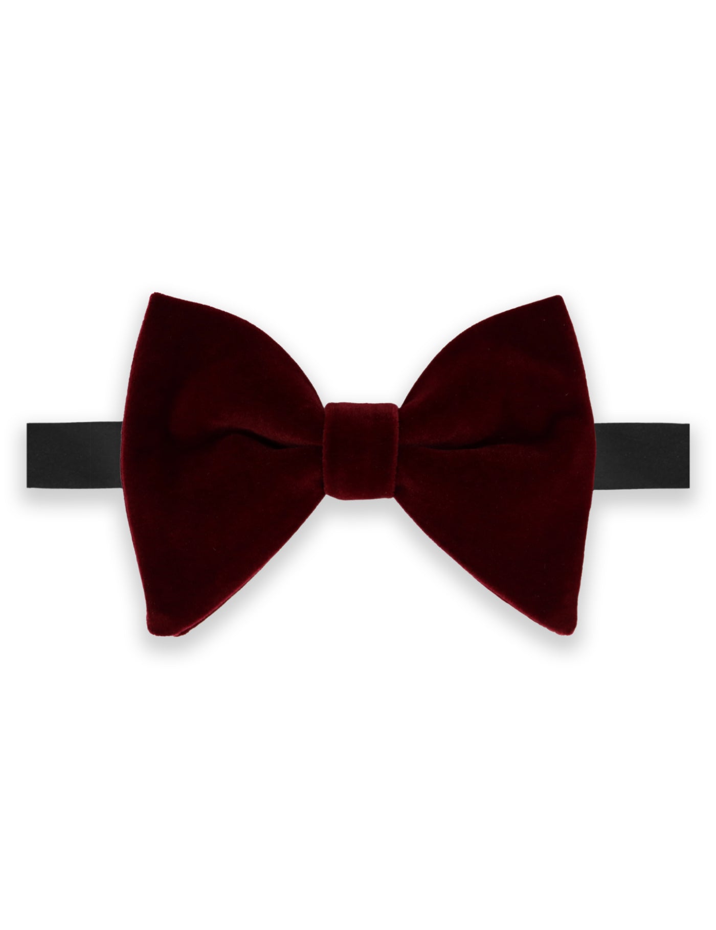 100% Velvet Oversized Bow Tie - Burgundy Red