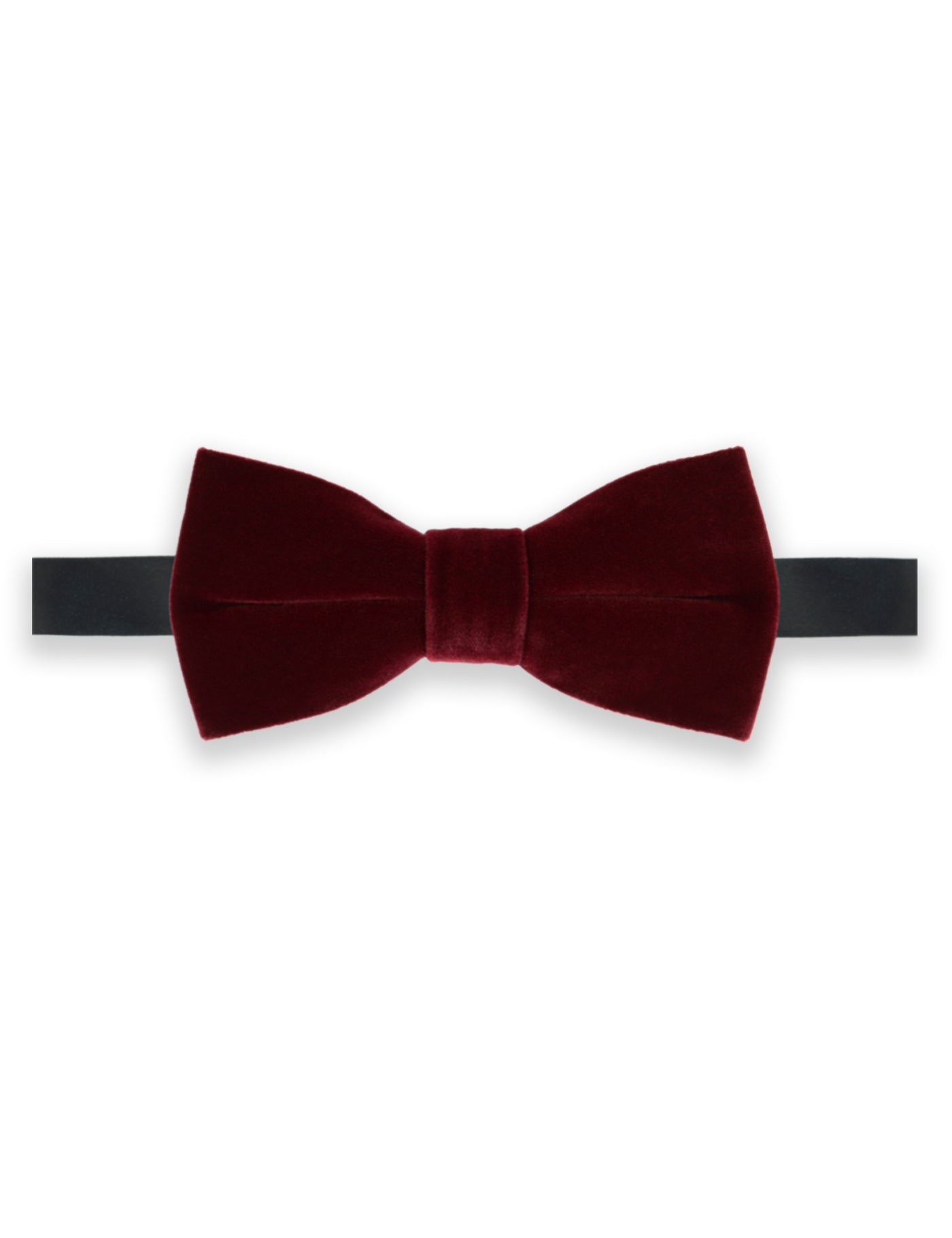 100% Velvet Bow Tie - Burgundy Red