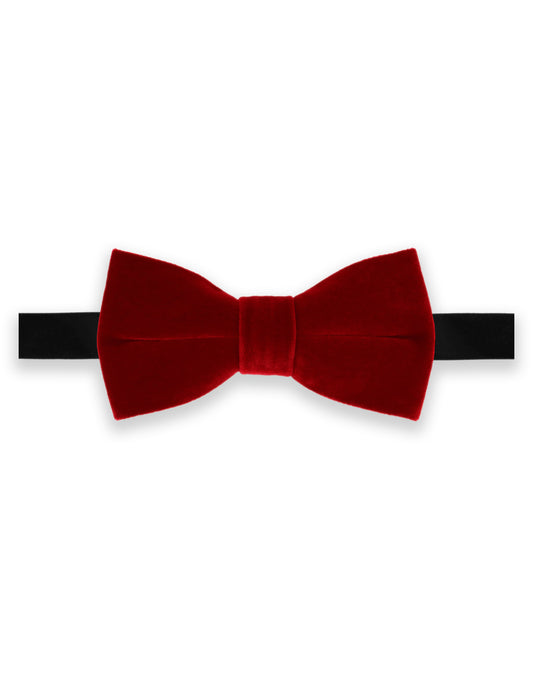 100% Velvet Bow Tie - Red