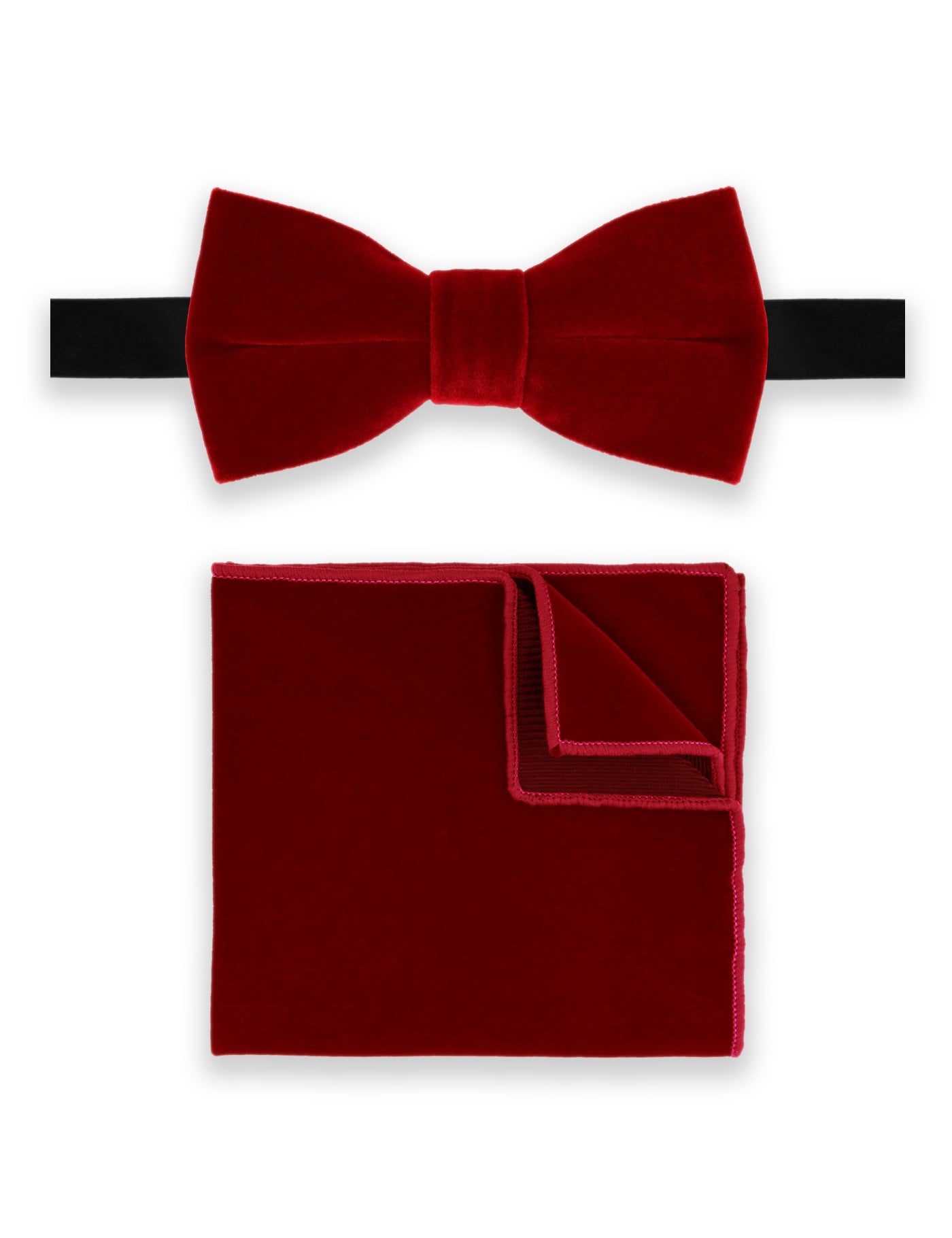 100% Velvet Bow Tie - Red