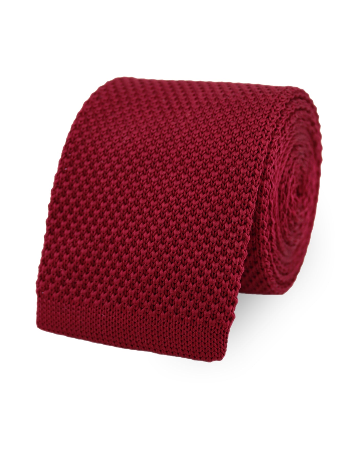 100% Polyester Diamond End Knitted Tie - Red