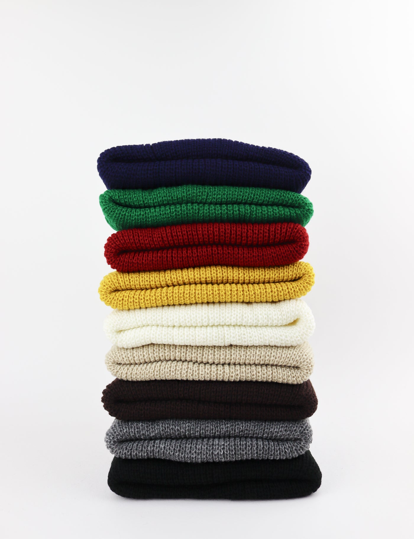 Ribbed Turn Up Fisherman Beanie - Mustard Yellow