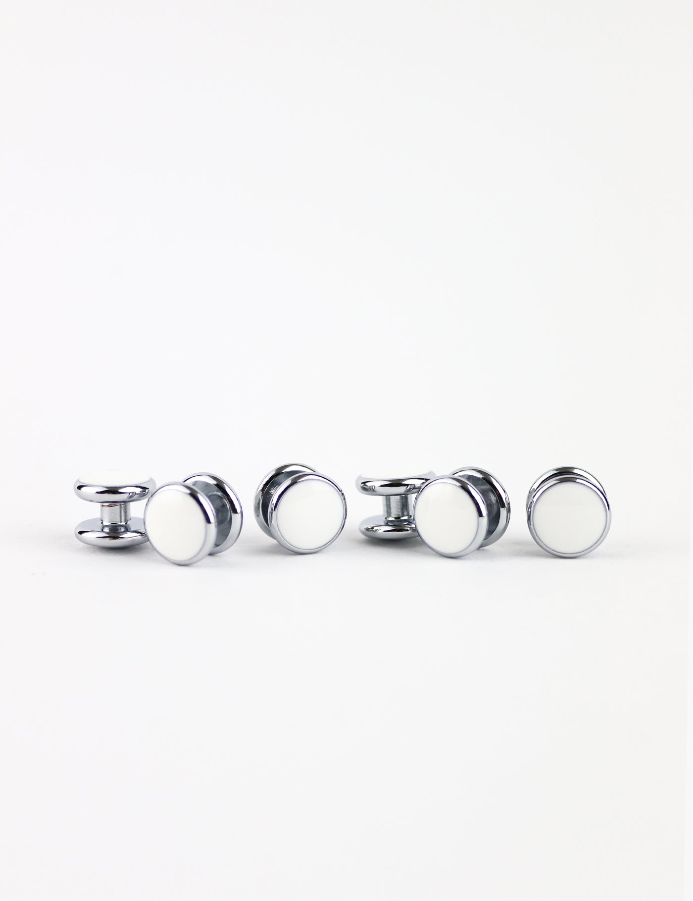 Cufflinks - White & Silver Tuxedo Set