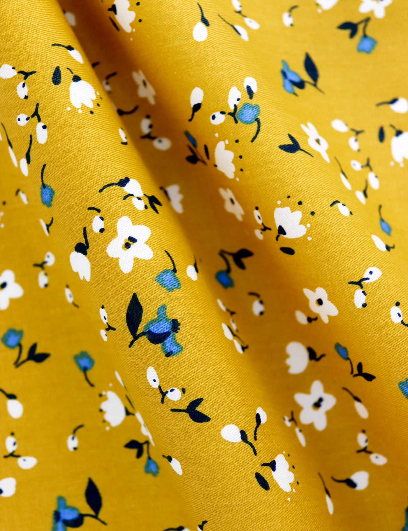 100% Cotton Floral Print Bow Tie - Yellow & Blue