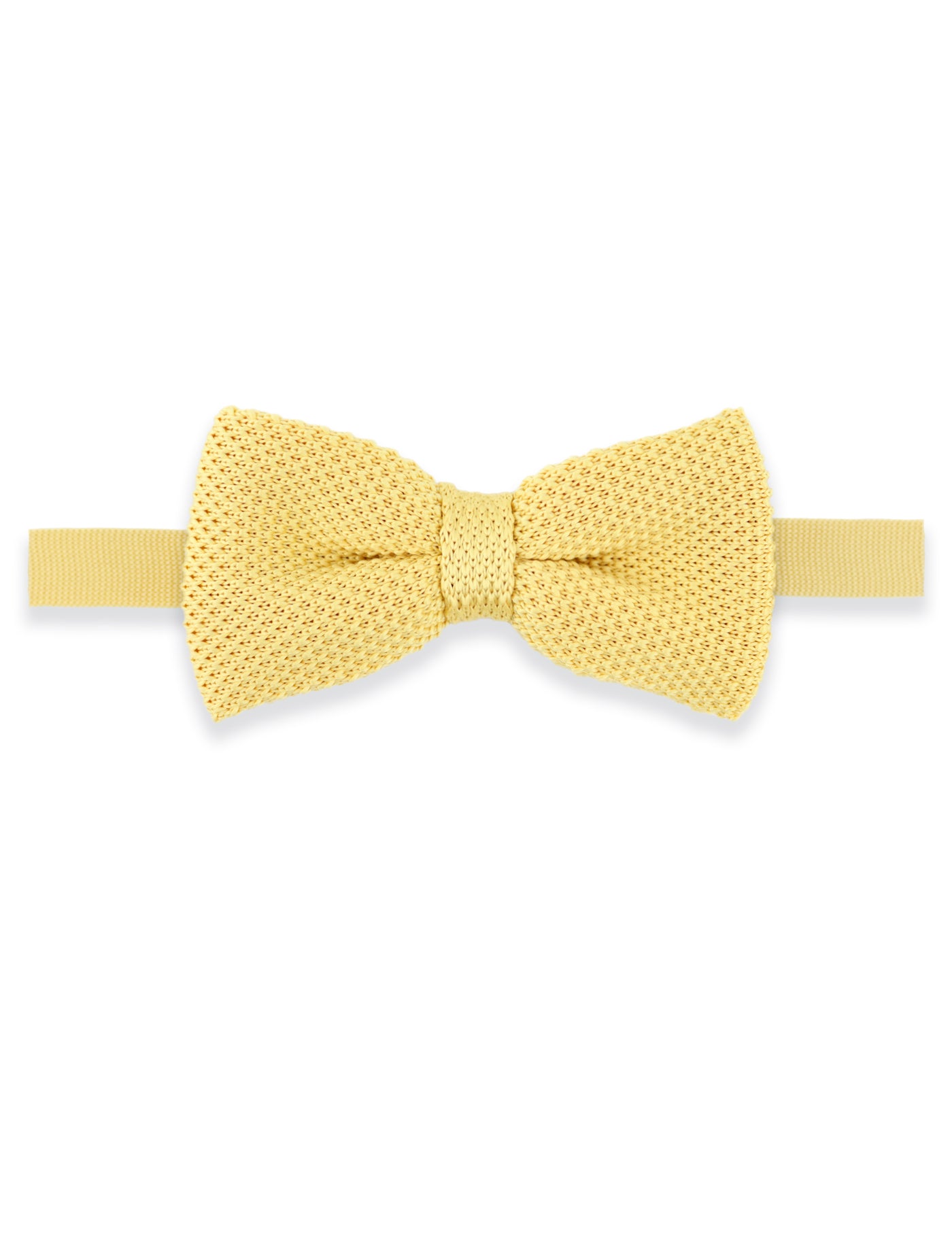 100% Polyester Knitted Bow Tie - Pastel Yellow