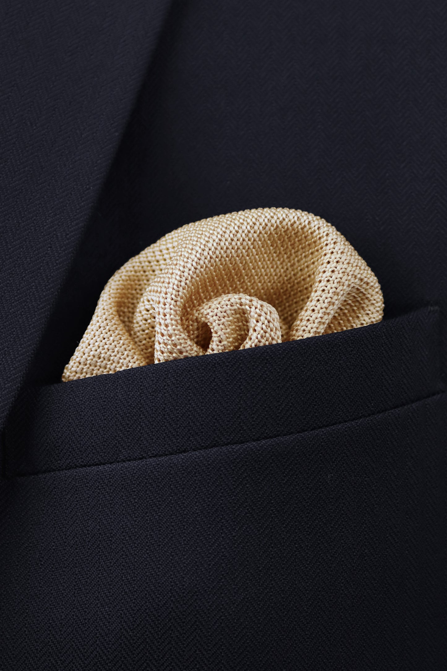 100% Polyester Diamond End Knitted Tie - Beige