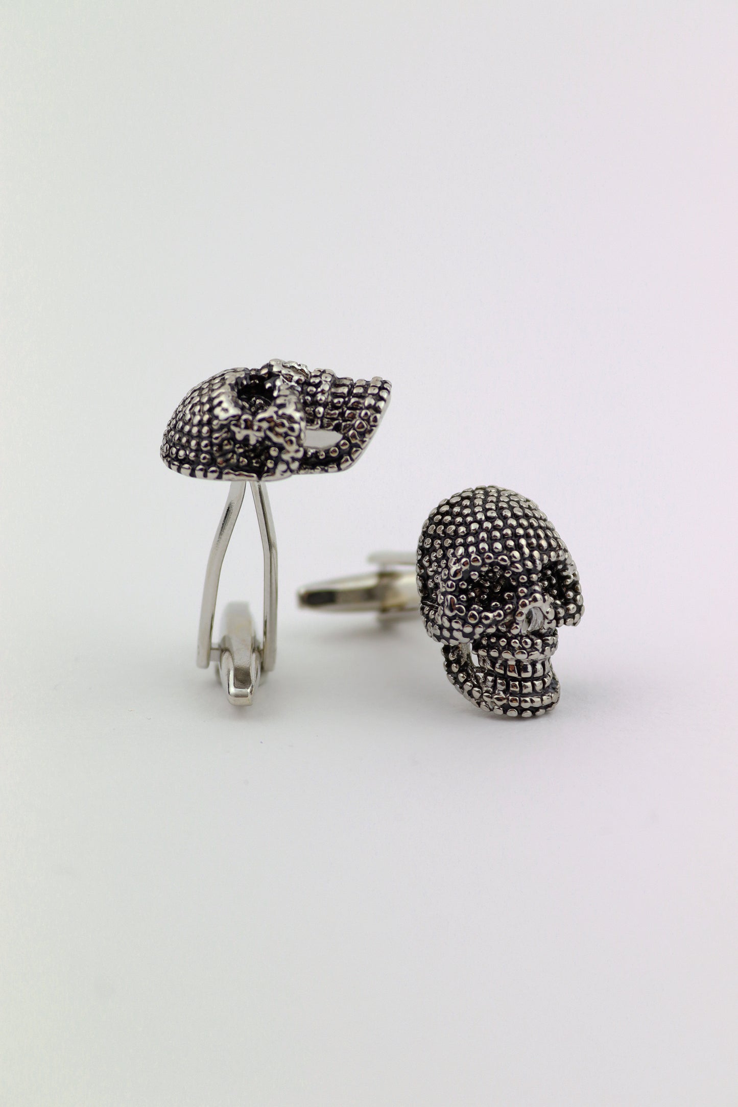 Cufflinks - Silver & Black Skull