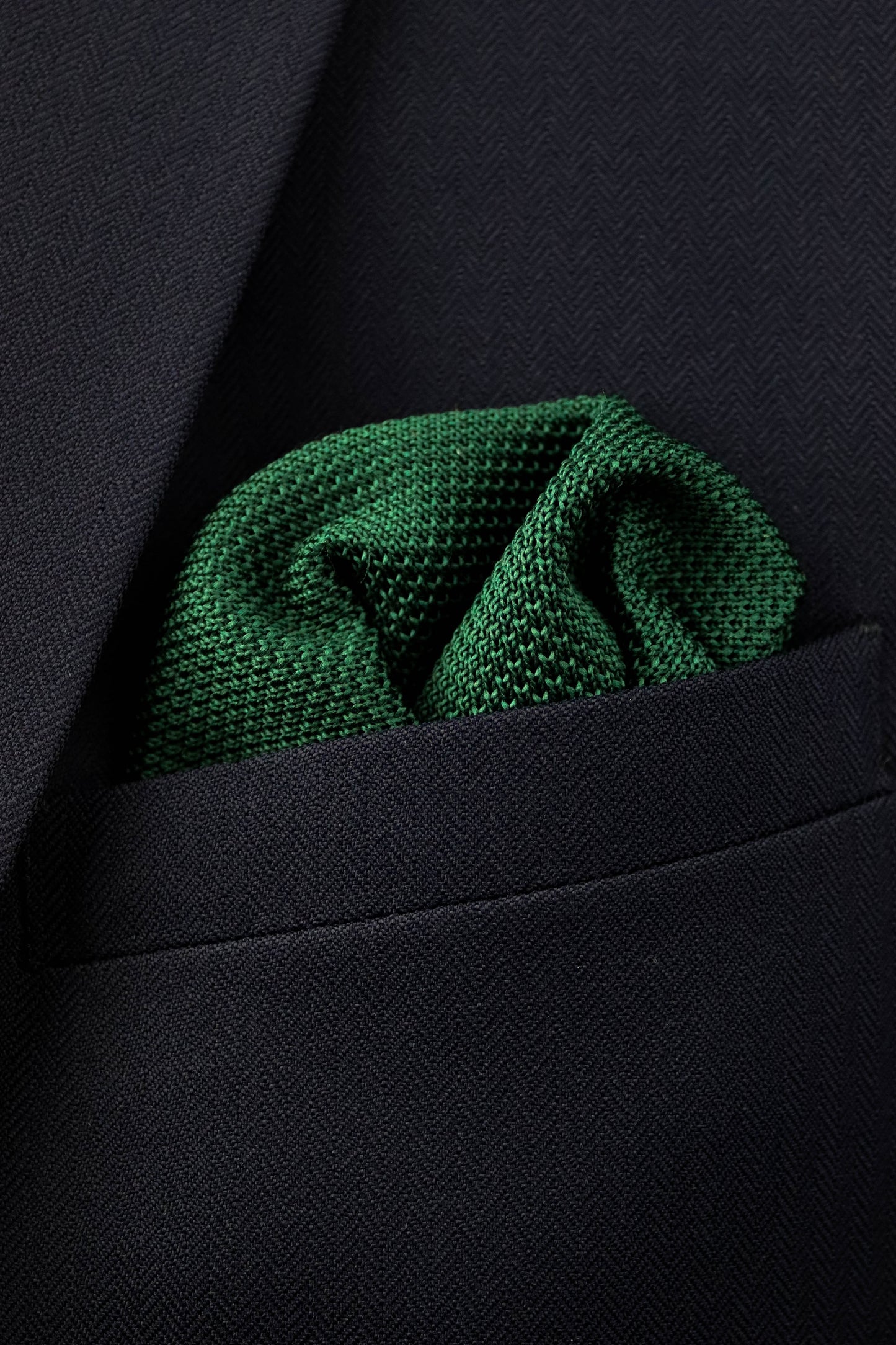 100% Polyester Square End Knitted Tie - Dark Green