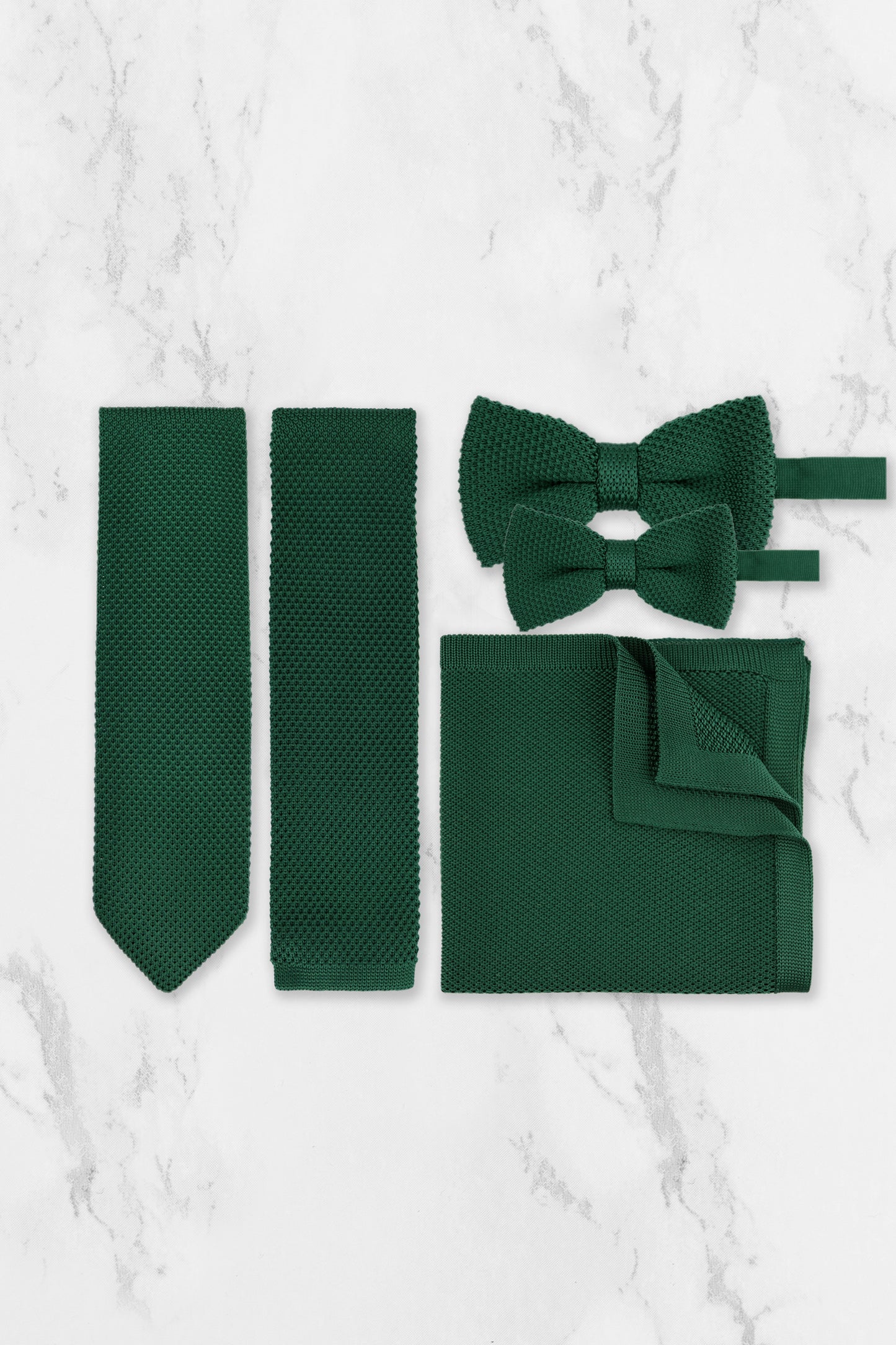 100% Polyester Diamond End Knitted Tie - Dark Green