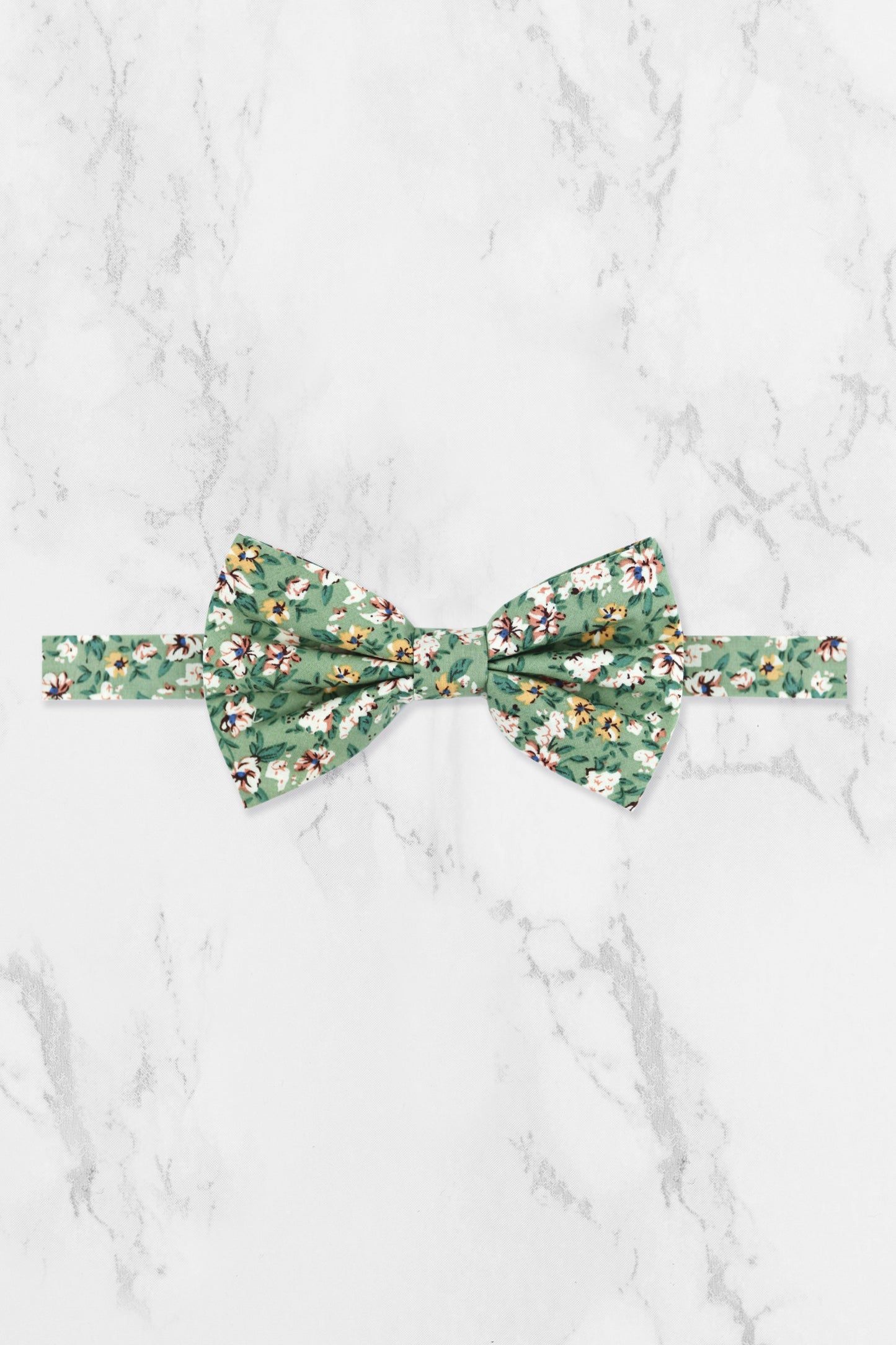 100% Cotton Floral Print Tie - Sage Green