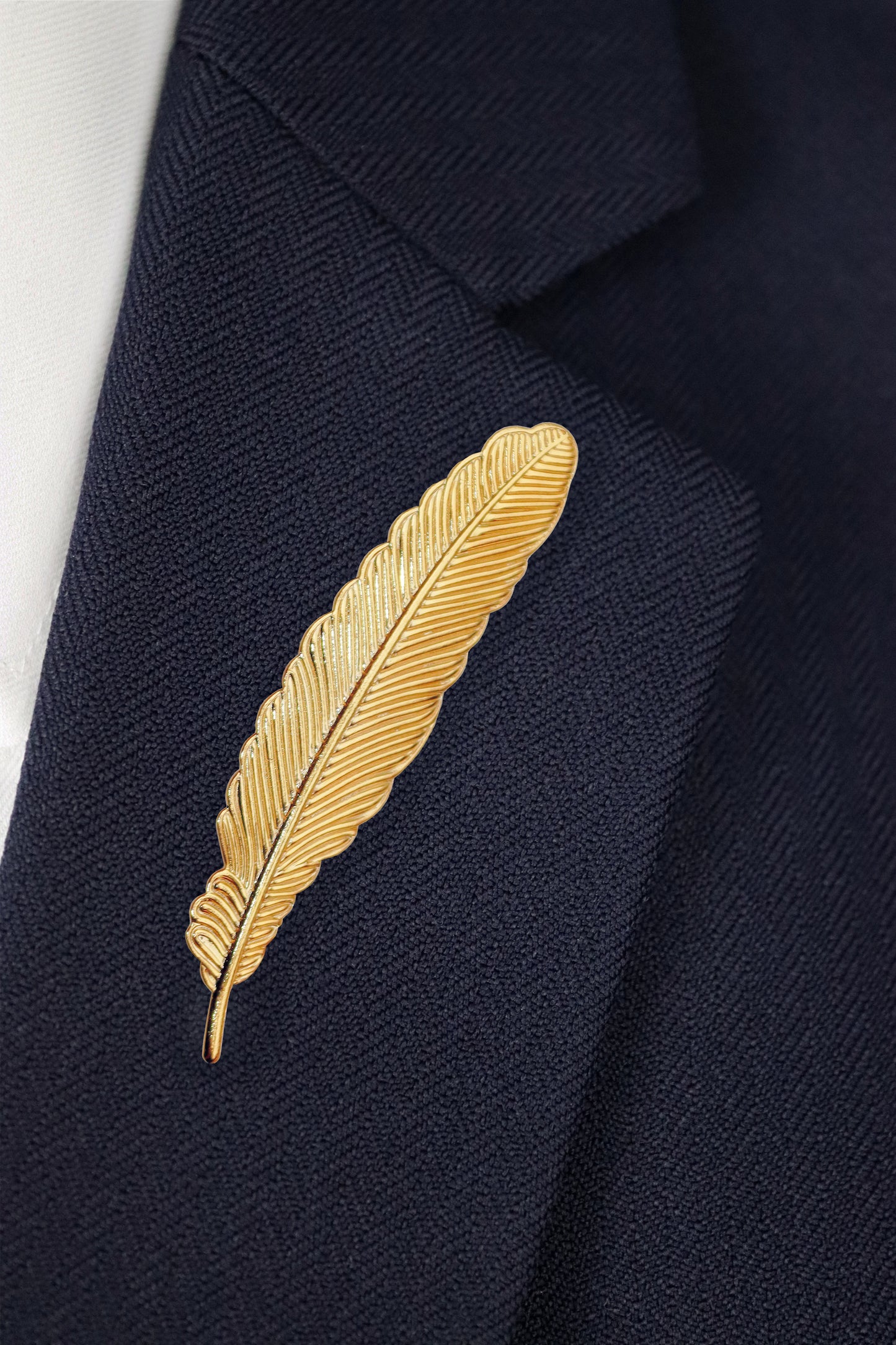 Feather Lapel Pin - Gold