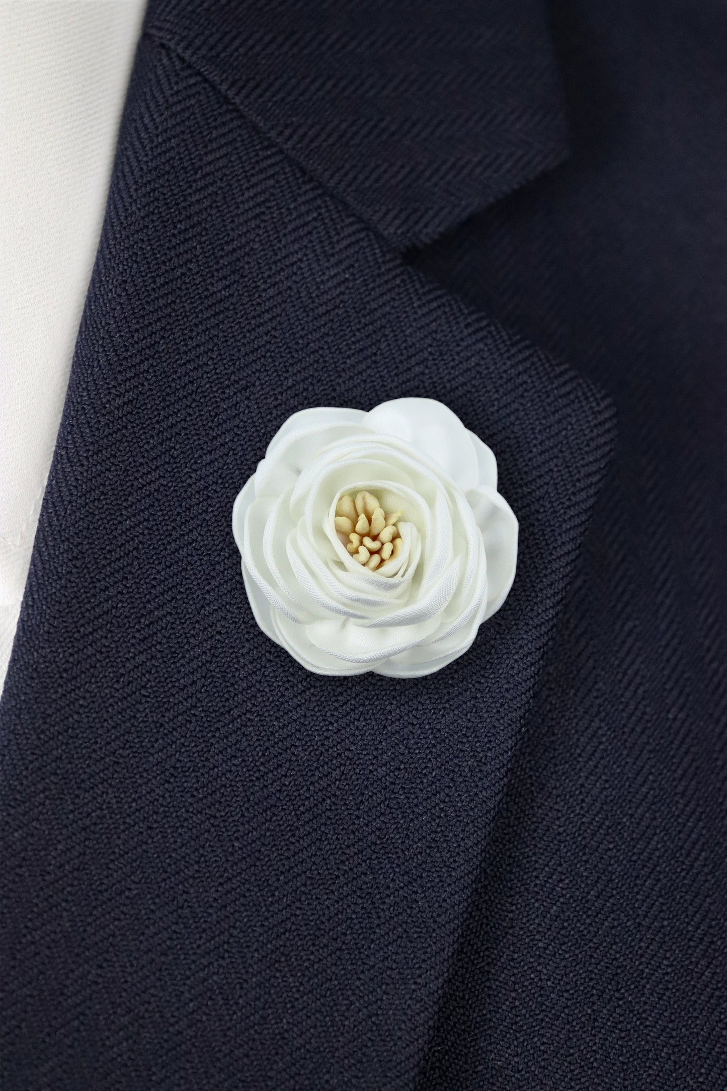 Flower Lapel Pin - White