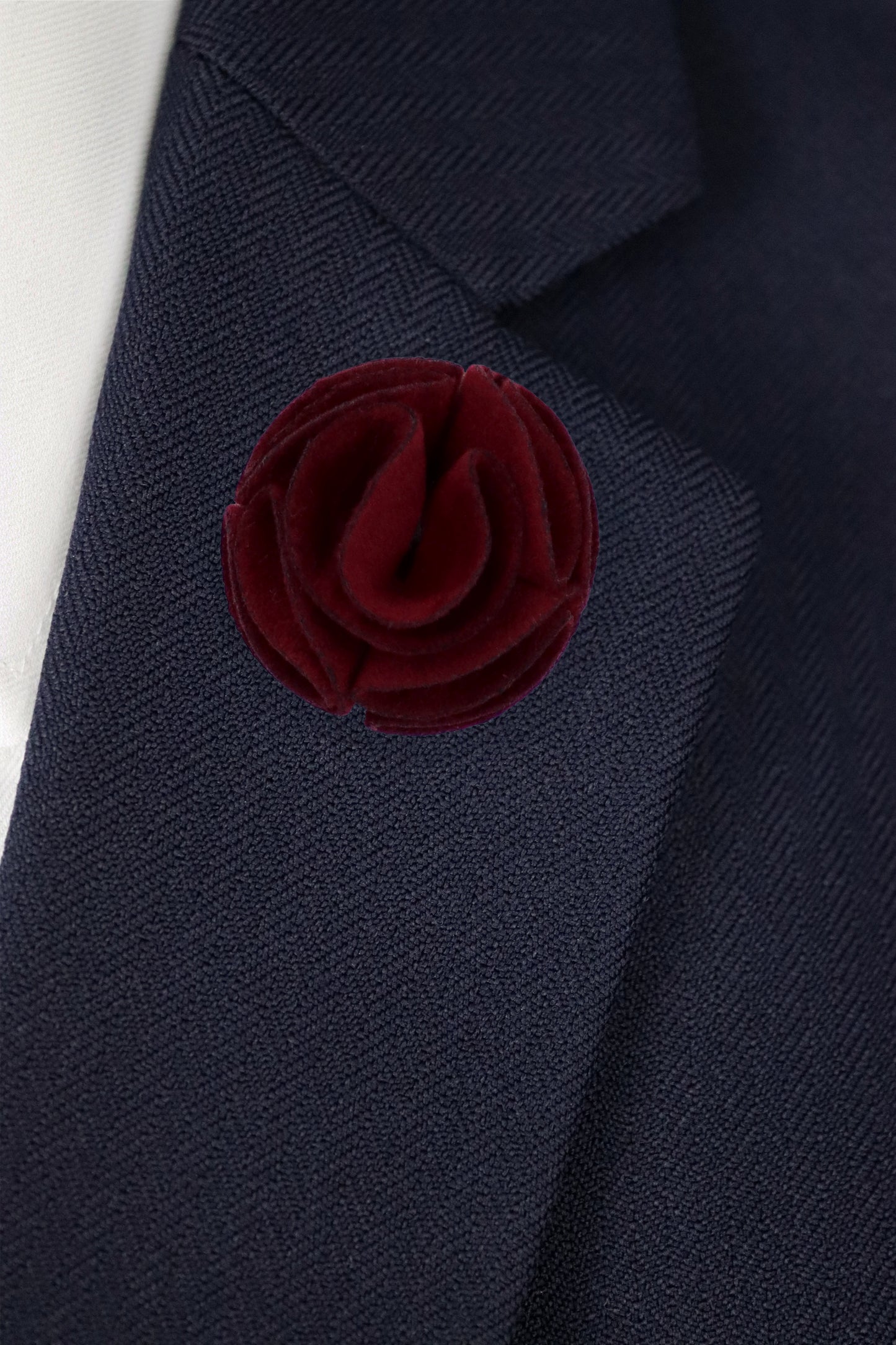 Lapel Flower - Burgundy Red