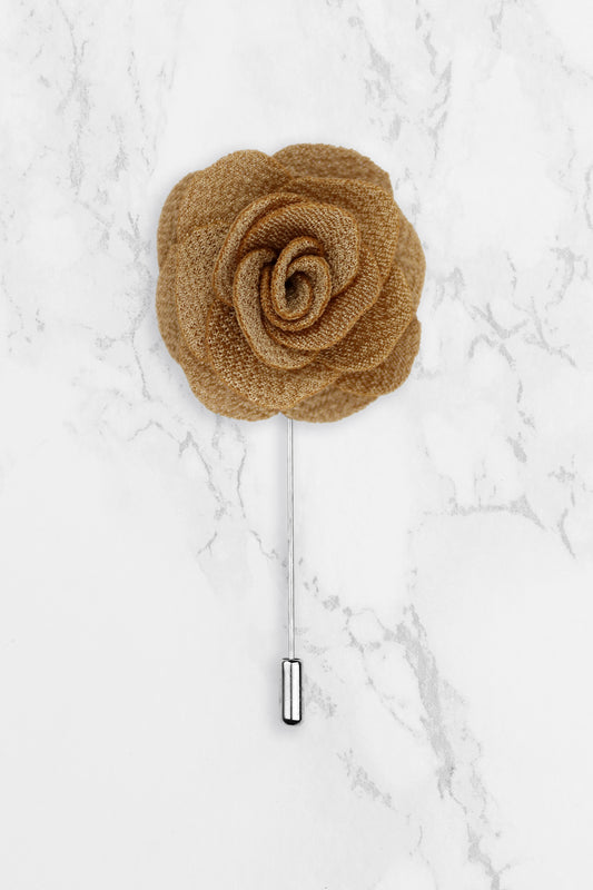 Rose Lapel Pin - Beige