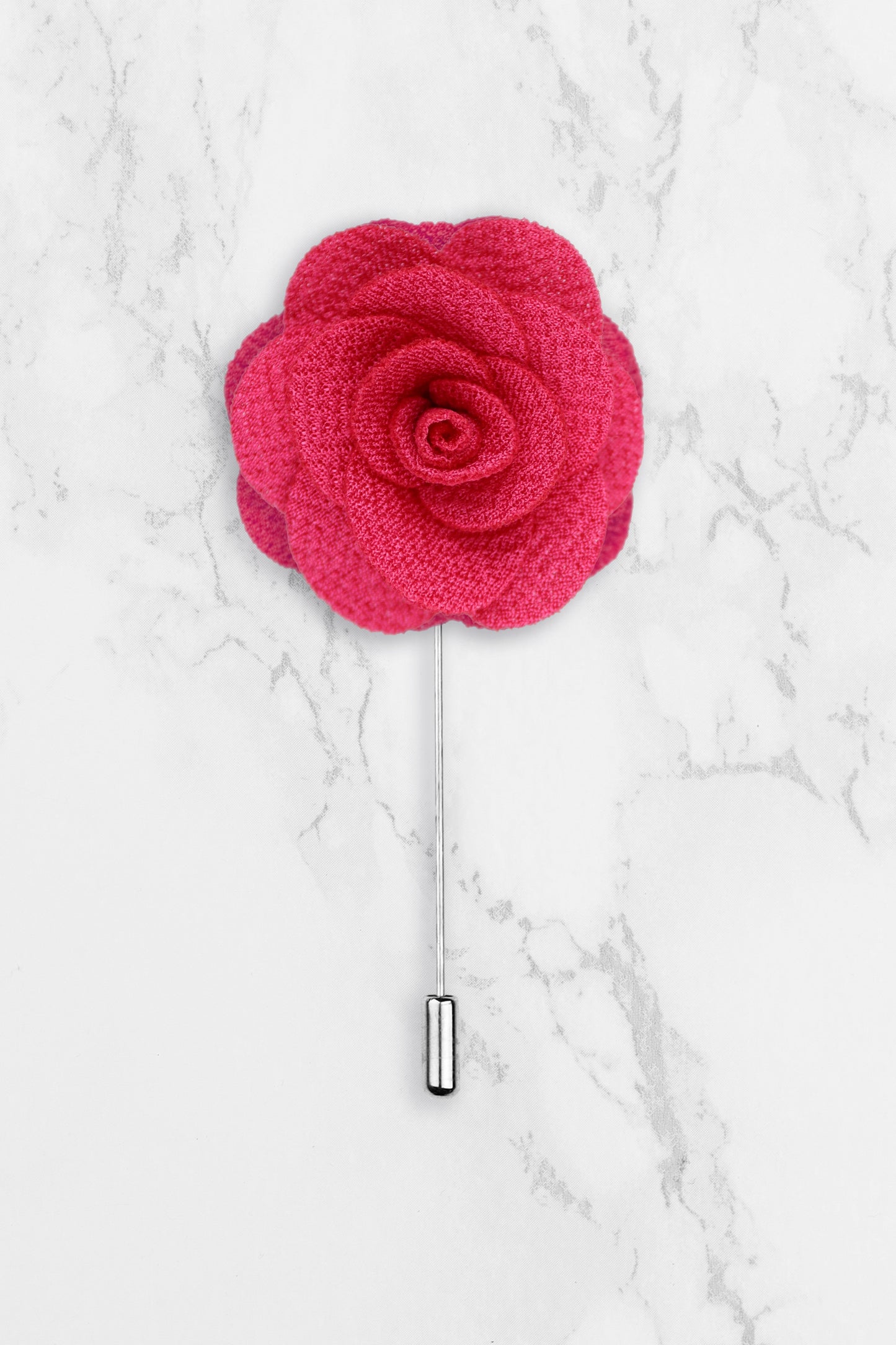 Rose Flower Lapel Pin - Hot Pink