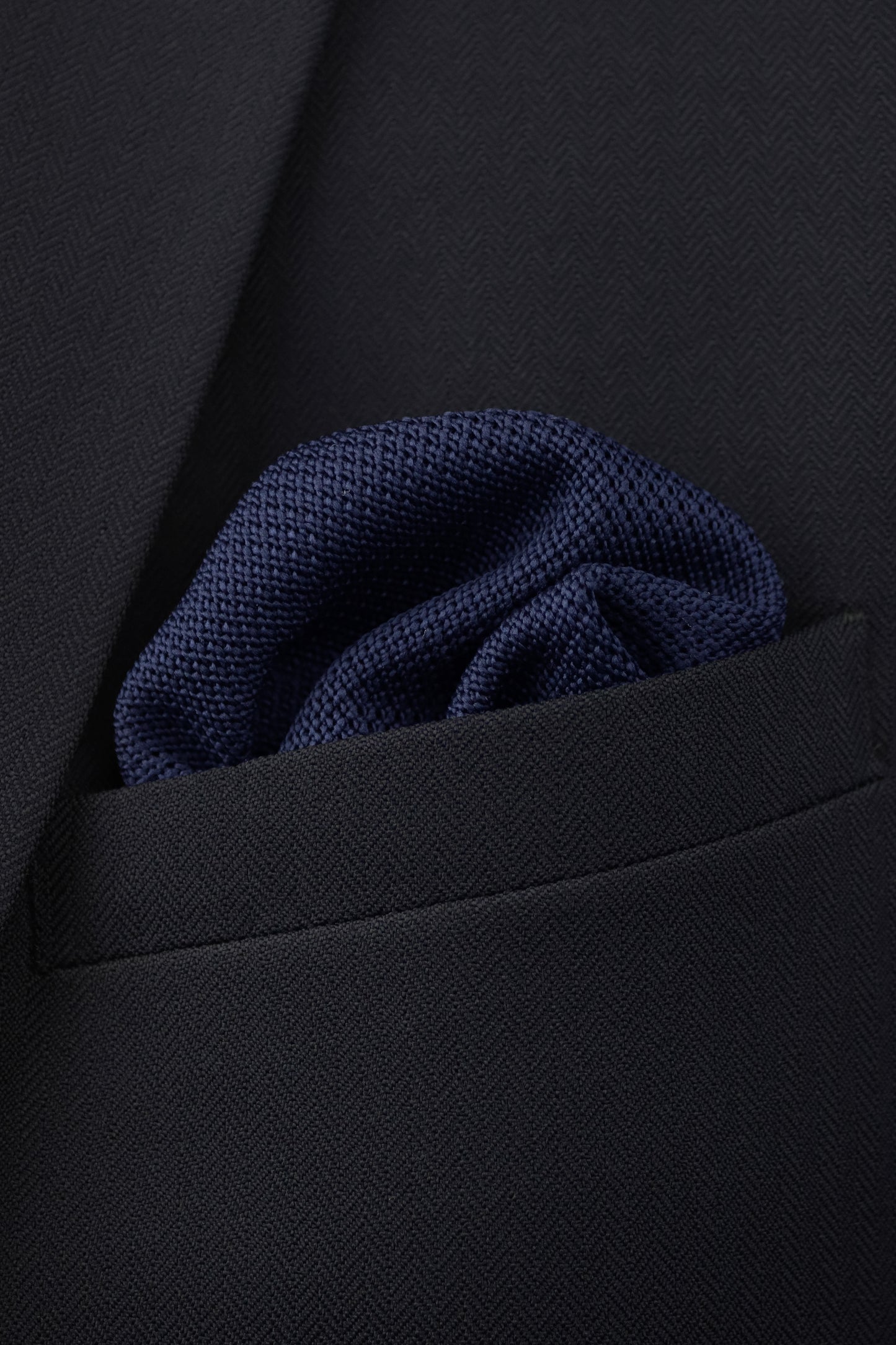 100% Polyester Diamond End Knitted Tie - Navy Blue