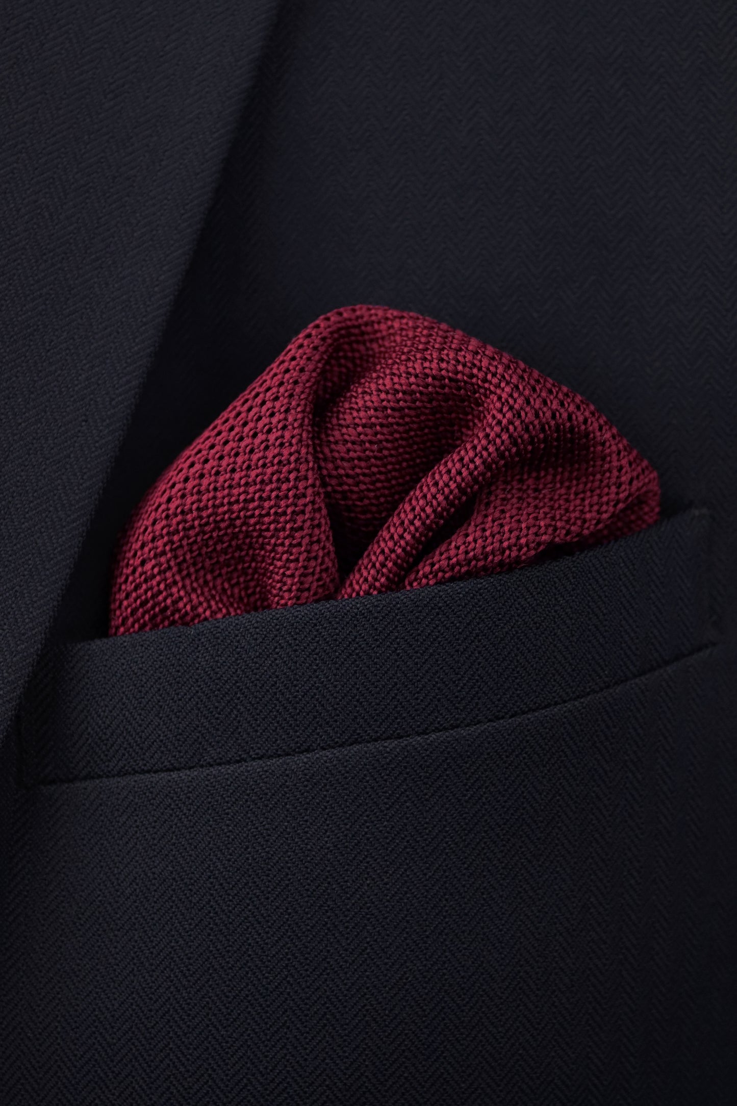 100% Polyester Diamond End Knitted Tie - Wine Red